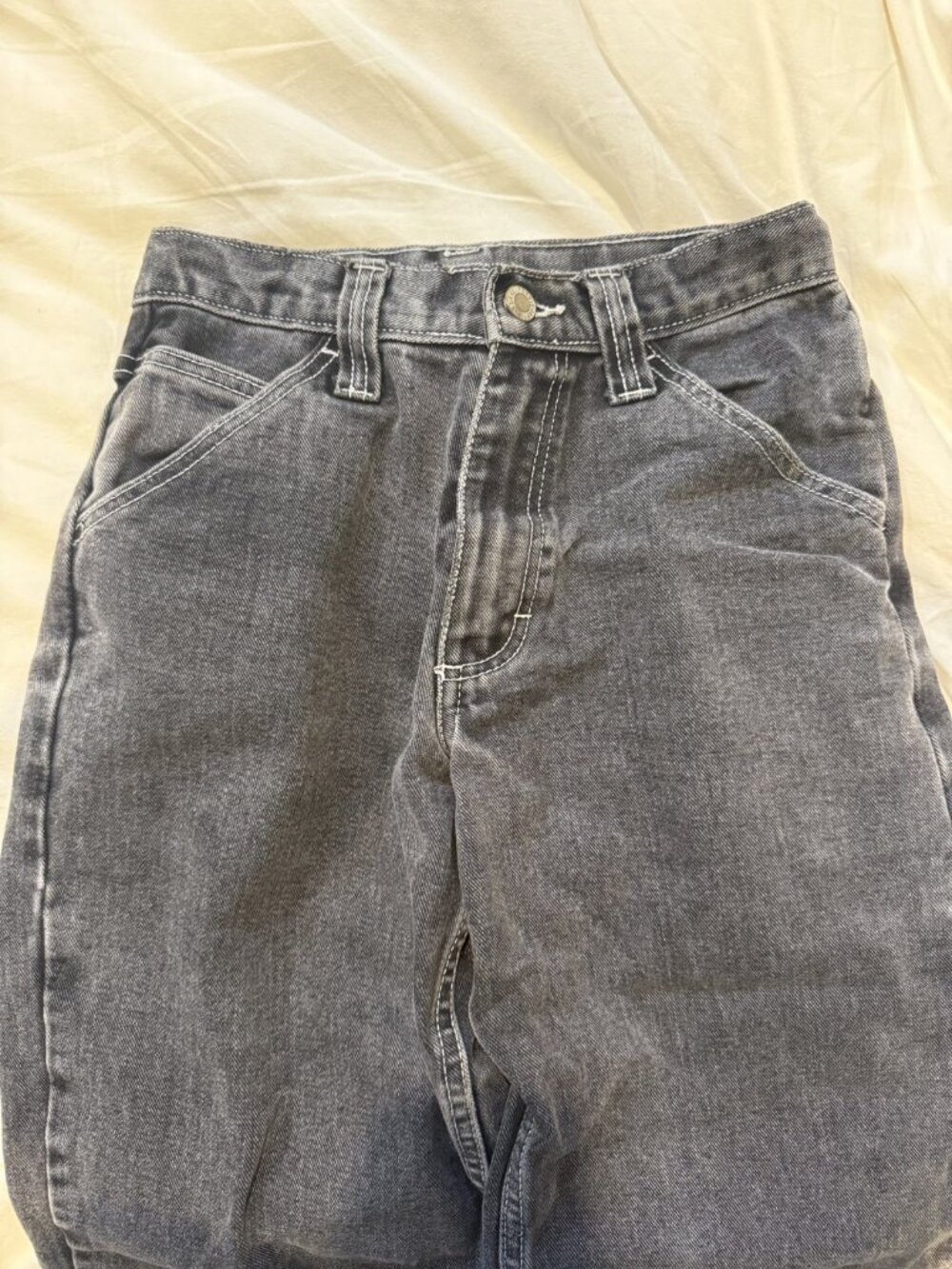 J.Galt Brandy Melville Washed Black Baggy Mid Rise Carpenter Jeans